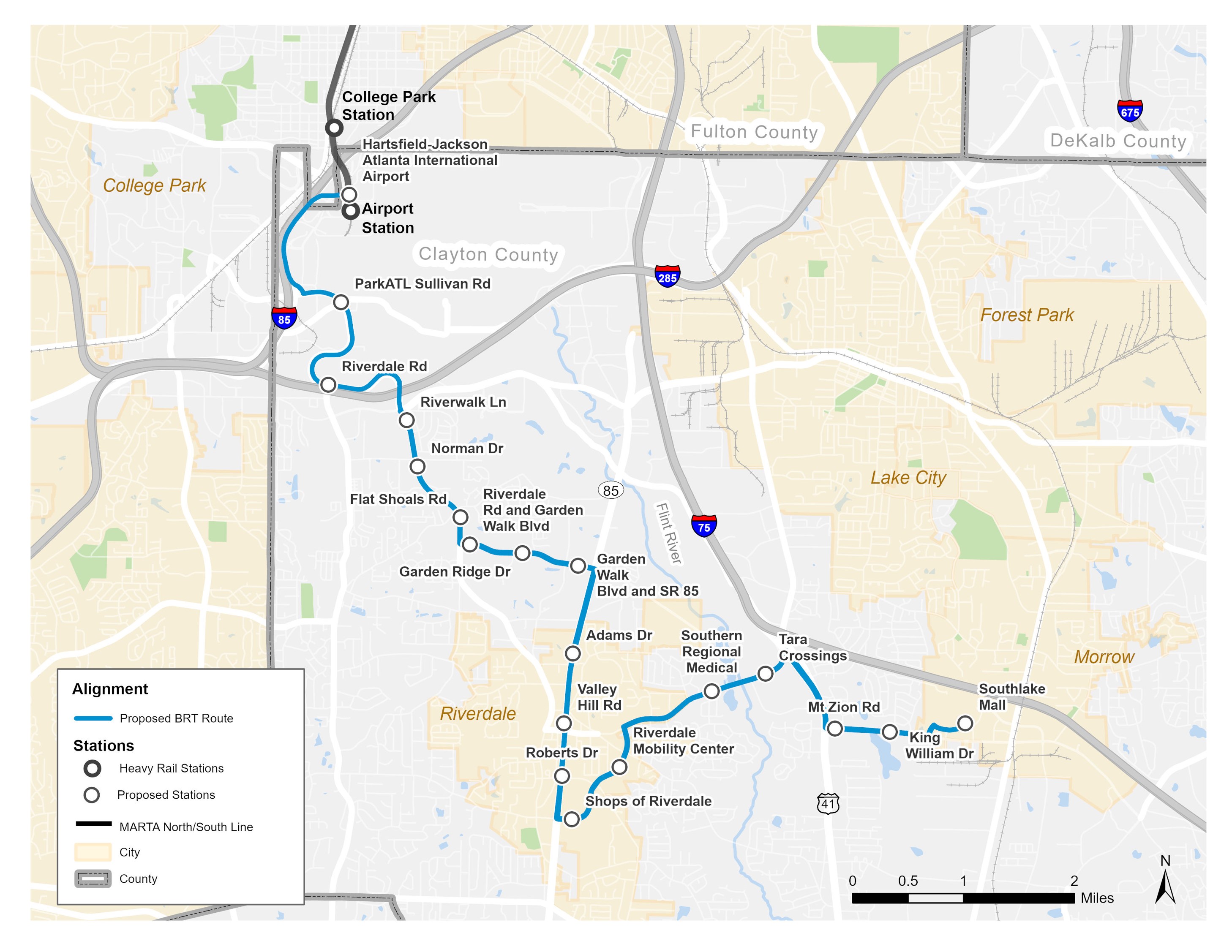 Southlake BRT alignment